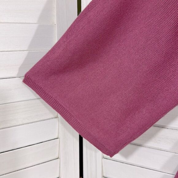 MIXIT Sweater Medium Pink Wool Blend Plunge Neckline - Picture 6 of 13